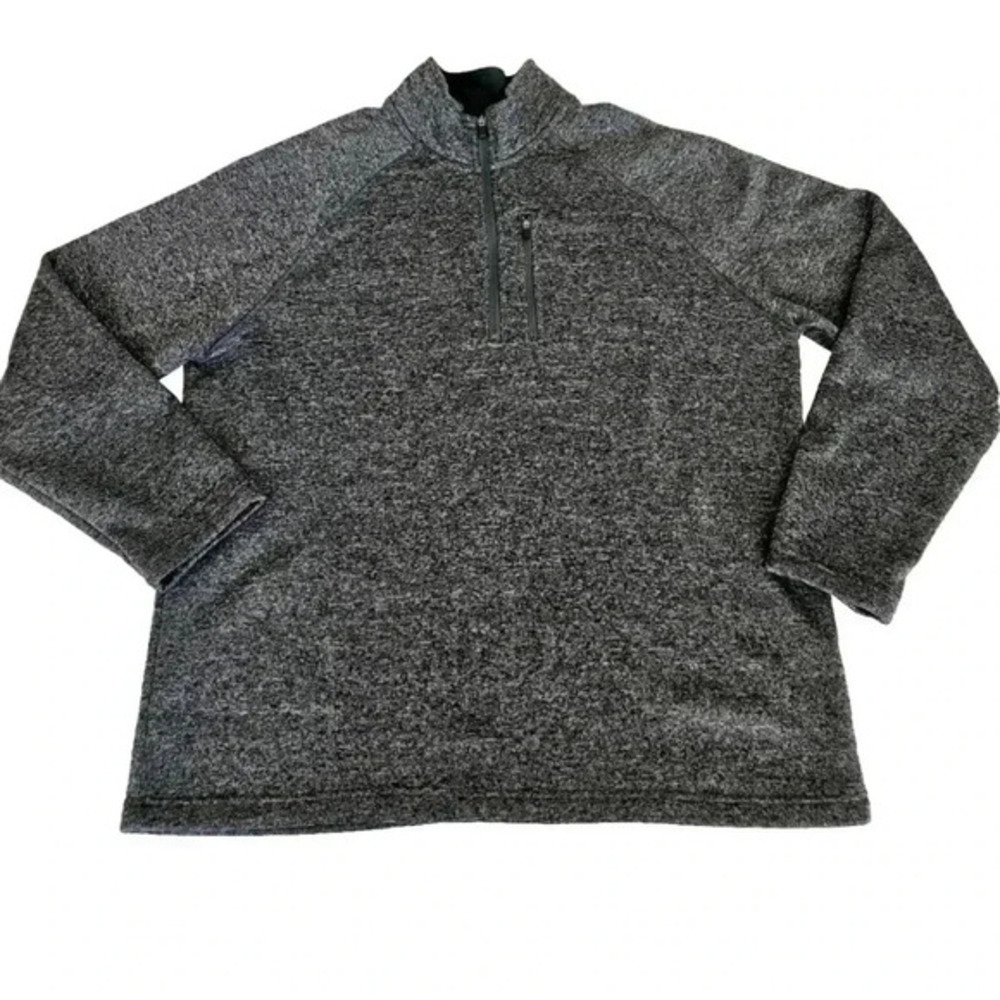 Eddie Bauer XXL Quarter Zip Fleece Pullover Gray Cozy Lightweight